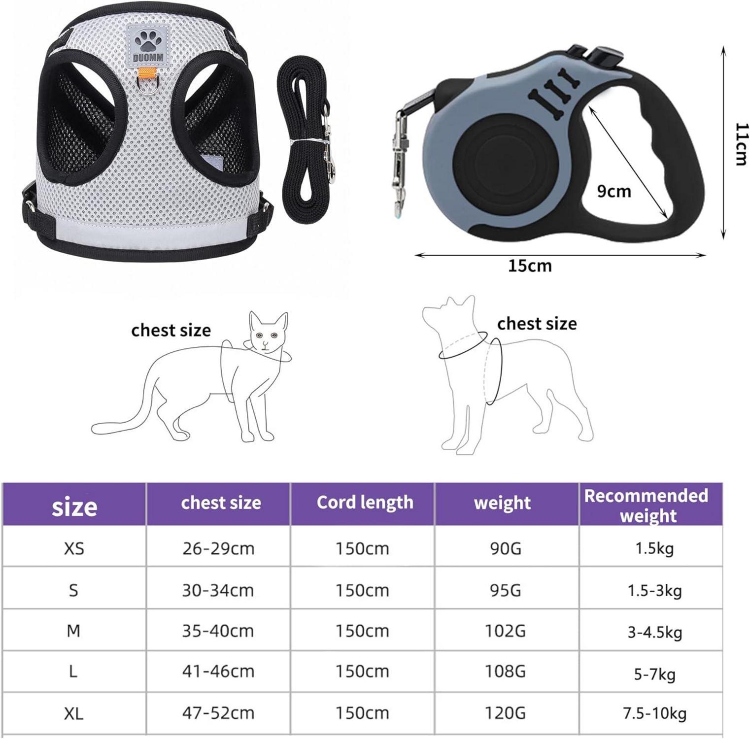 Katzen Geschirr Set mit Ausbruchsicherem Design und