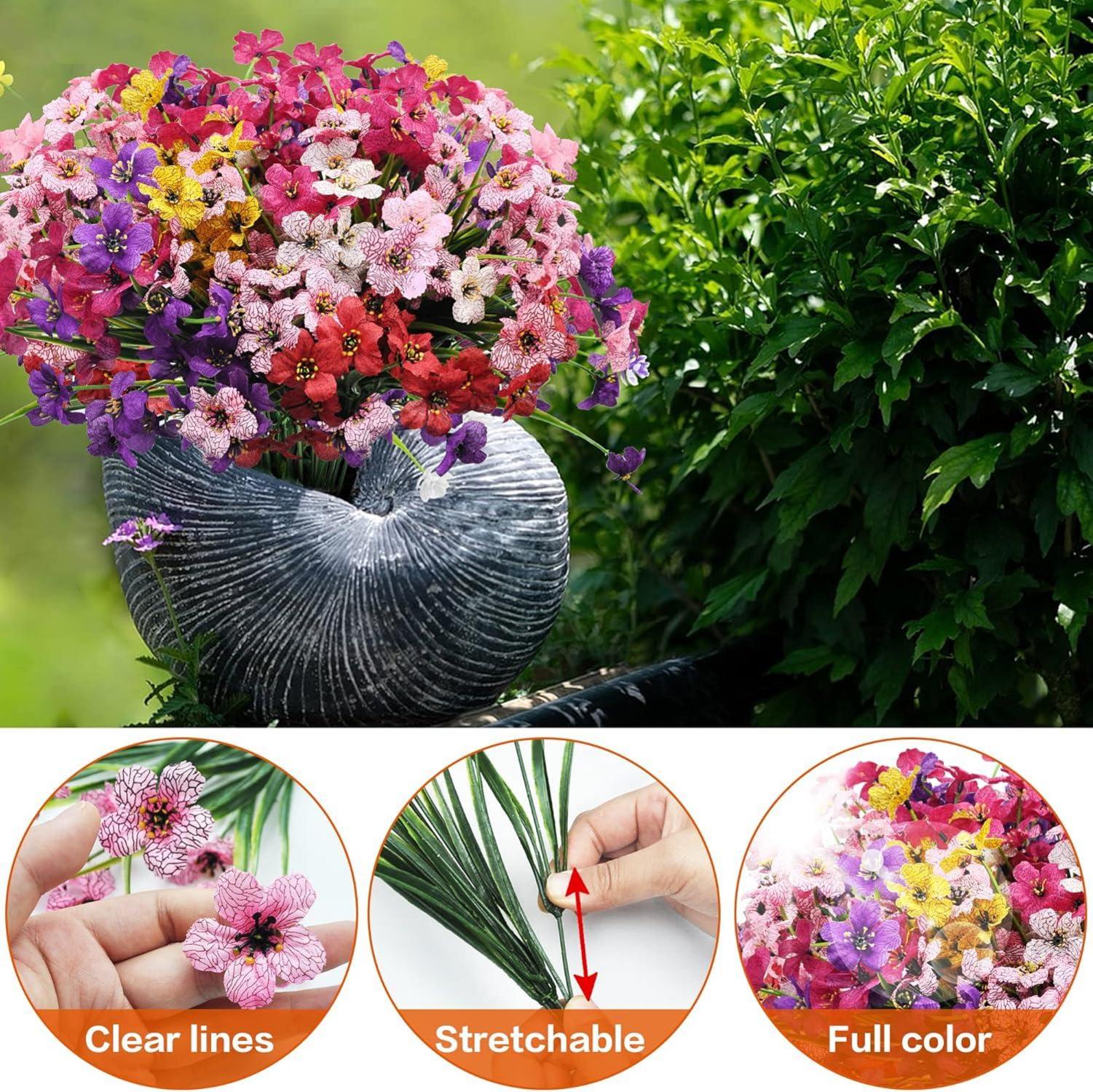 9er Set Künstliche Balkonblumen UV-beständig Wetterfest