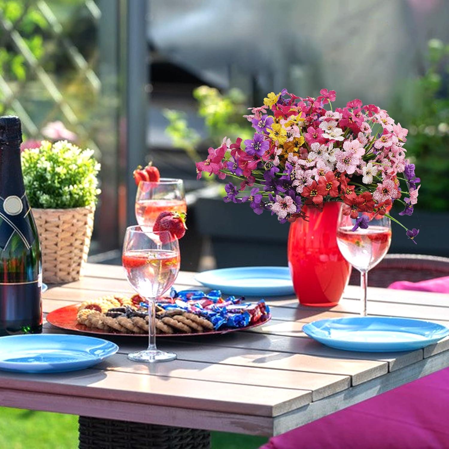 9 Bündel Kunstblumen Balkon Künstliche Blumen Wetterfest UV-beständig