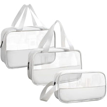 Kosmetiktasche Transparent PVC 3er Set Wasserdicht Weiß