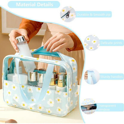 Kosmetiktasche Transparent PVC 3er Set Wasserdicht Schwarz