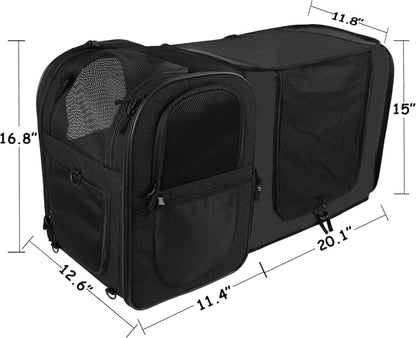Erweiterbarer Katzen- und Hunderucksack Schwarz