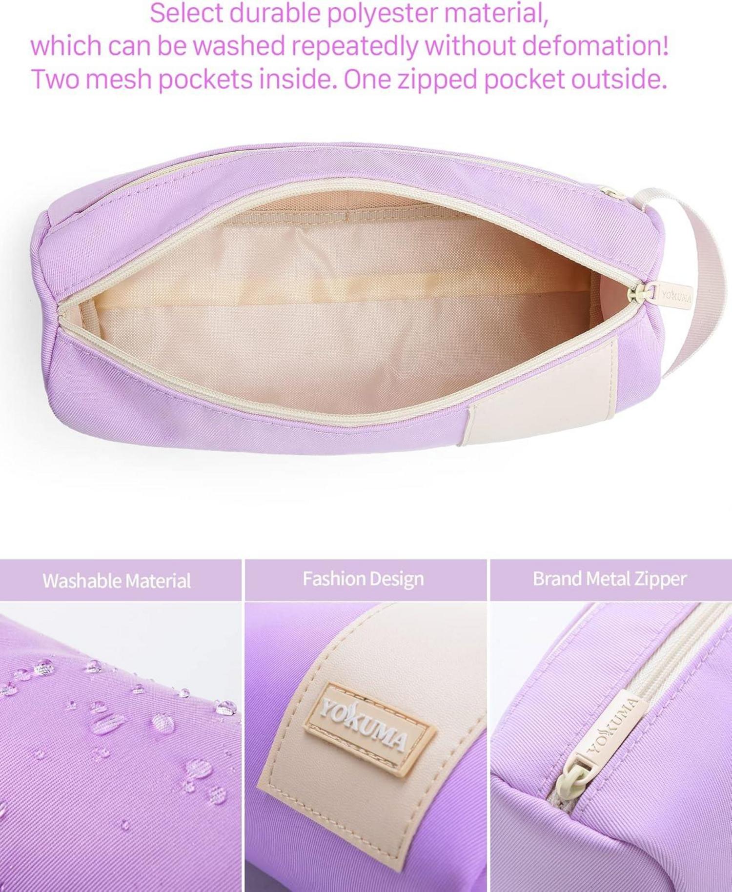 YOKUMA Federmäppchen klein Etui Schule Teenager lila Aesthetic optimal