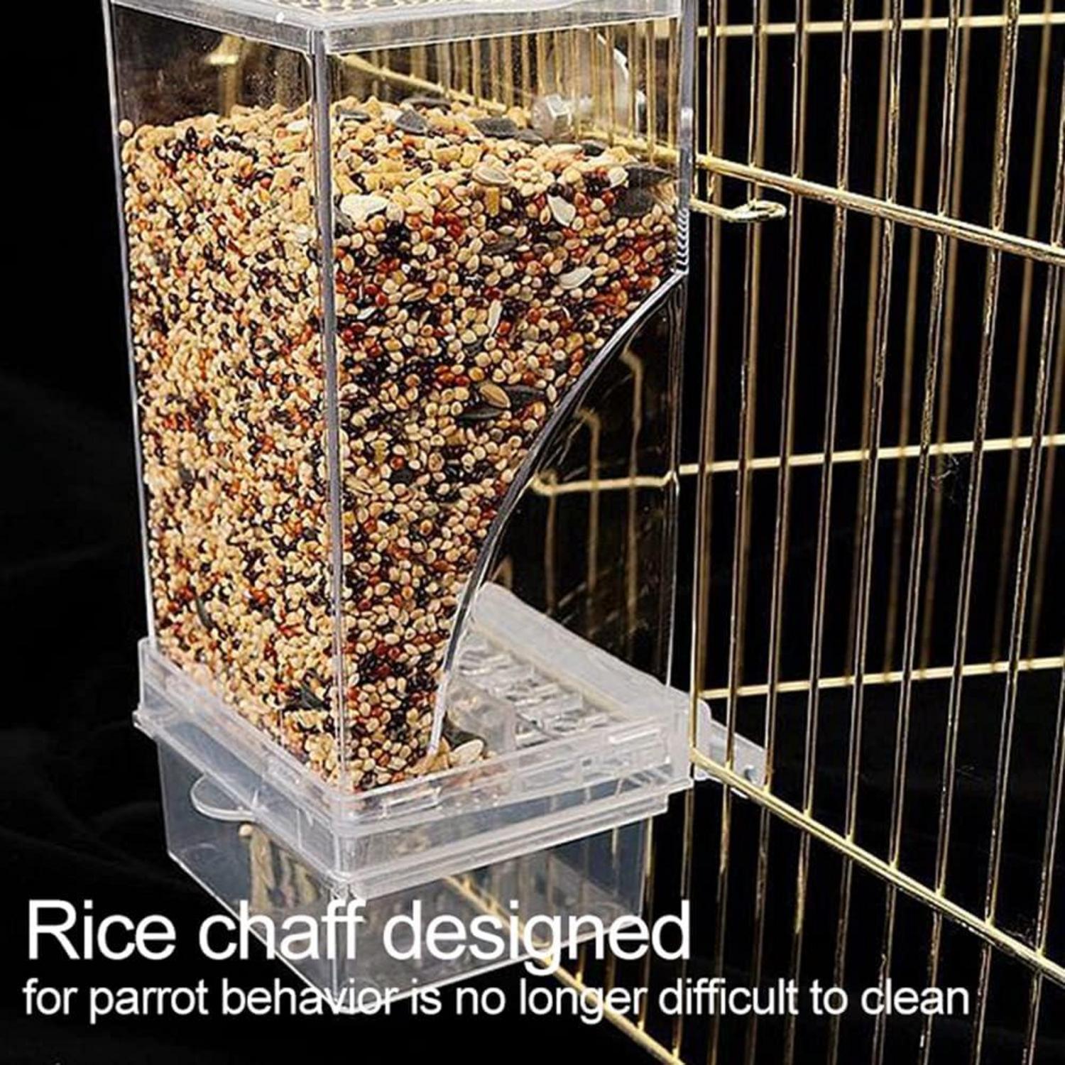 Automatischer Vogelfutterspender für Papageien - Transparent 18,5 x