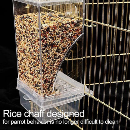 Automatischer Vogelfutterspender für Papageien - Transparent 18,5 x