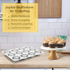 Edelstahl Muffinblech für 12 Muffins Backform