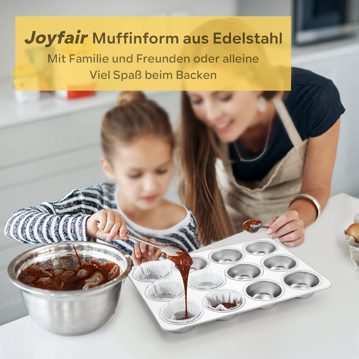 Edelstahl Muffinblech für 12 Muffins 35x27cm Backform Cupcakes Brownies