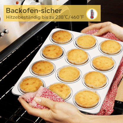 Edelstahl Muffinblech für 12 Muffins 35x27cm Backform Cupcakes Brownies