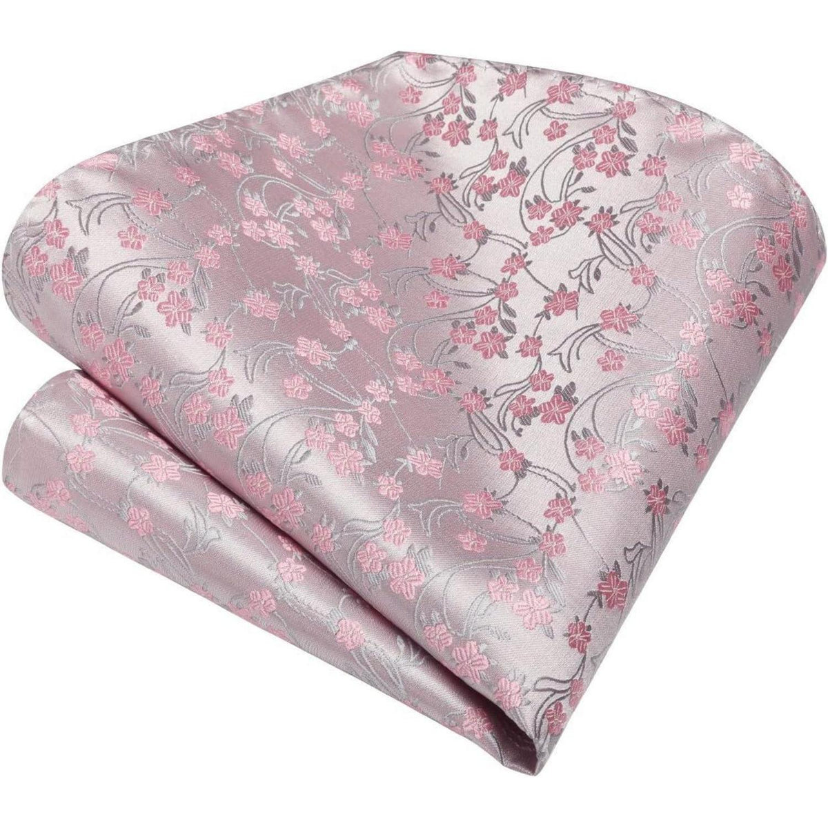 Herren Krawatten-Set Paisley Hell-Pink mit Einstecktuch & Manschettenknöpfen