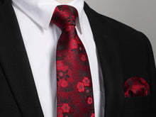 Enlision Herren Paisley Hochzeit Krawattenset A-Rot