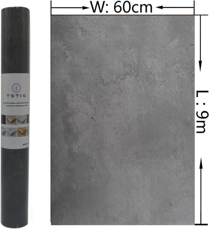 Graue Betonoptik Selbstklebende Tapete 60CMx9M wasserdicht DIY Vinyl Wandfolie