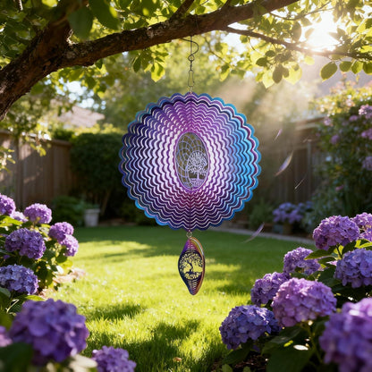 3D Edelstahl Windspiel 25cm Garten Fenster