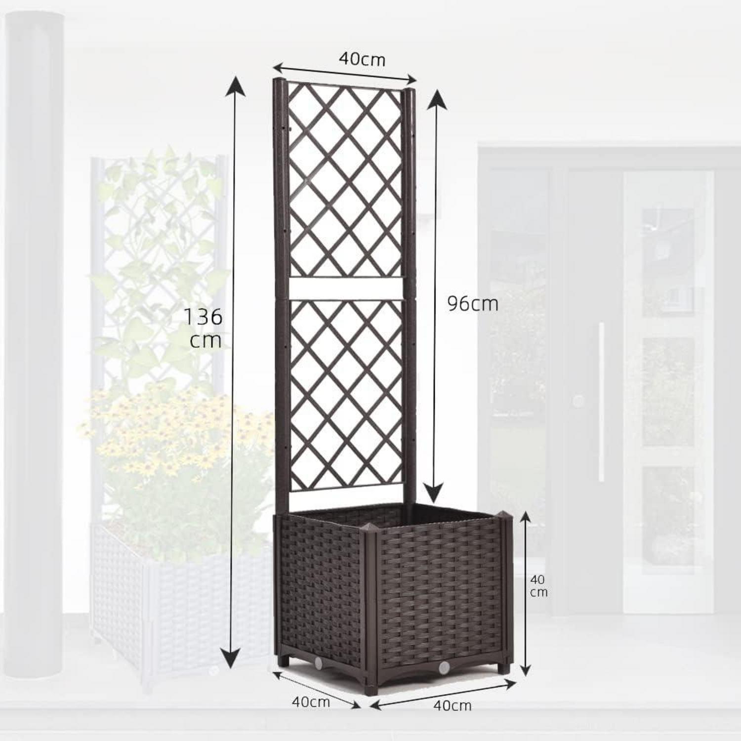 Mingone Pflanzkübel Spalier Rattan Kletterpflanzenkasten