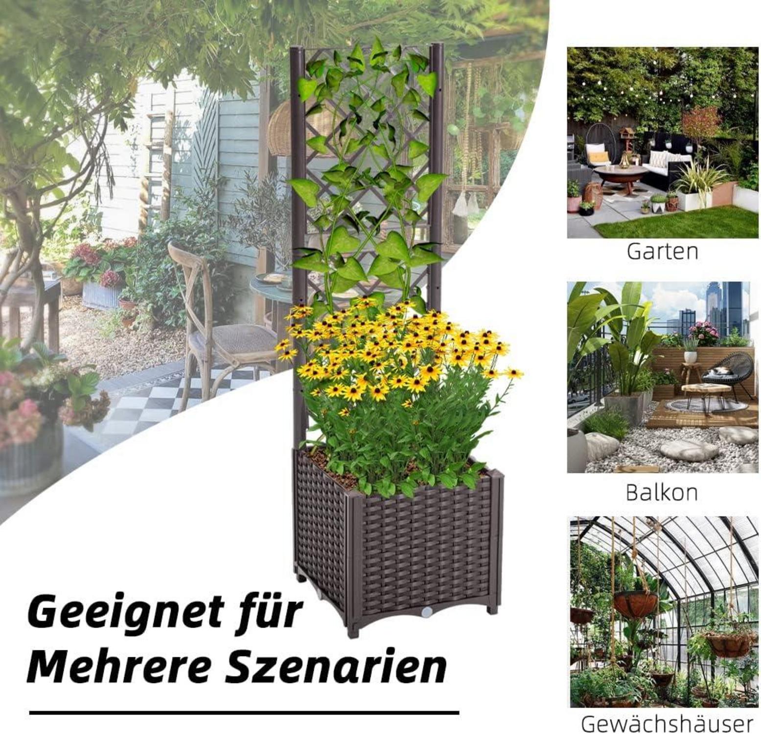 Pflanzkübel Spalier Rattan Kletterpflanzenkasten Hochbeet