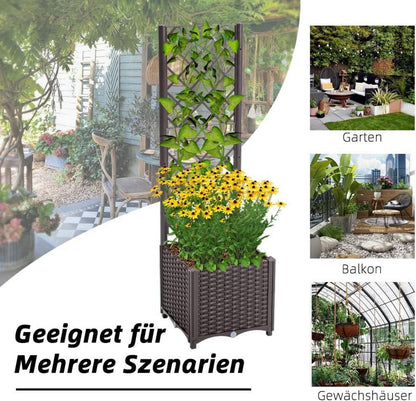 Pflanzkübel Spalier Rattan Kletterpflanzenkasten Hochbeet