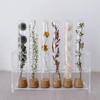 24x Kunststoff Reagenzgläser mit Korken 10ml transparent Badebomben Blumen