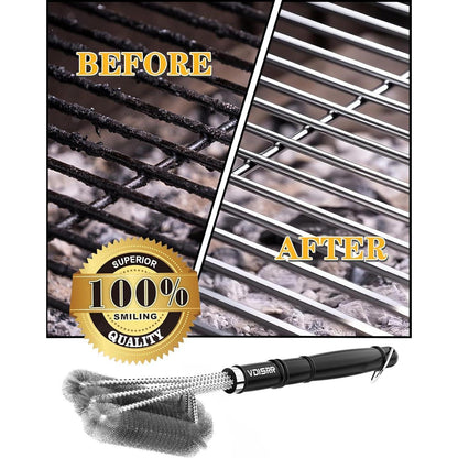 Premium Grillbürste Edelstahl Langergriff reinigungsbürste