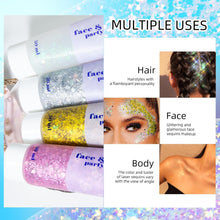Body Glitter Gel Set 50ml Mermaid Sequins Chunky Liquid Kit