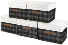 Faltbare Aufbewahrungsboxen mit Deckel Patchwork-Design 5 Stück