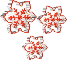Weihnachts Schneeflocken Ausstecher Set 3-teilig Edelstahl Silikonrand