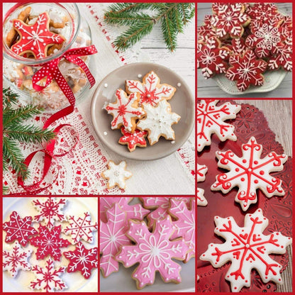 Weihnachts Schneeflocken Ausstecher Set - Edelstahl mit Silikonrand