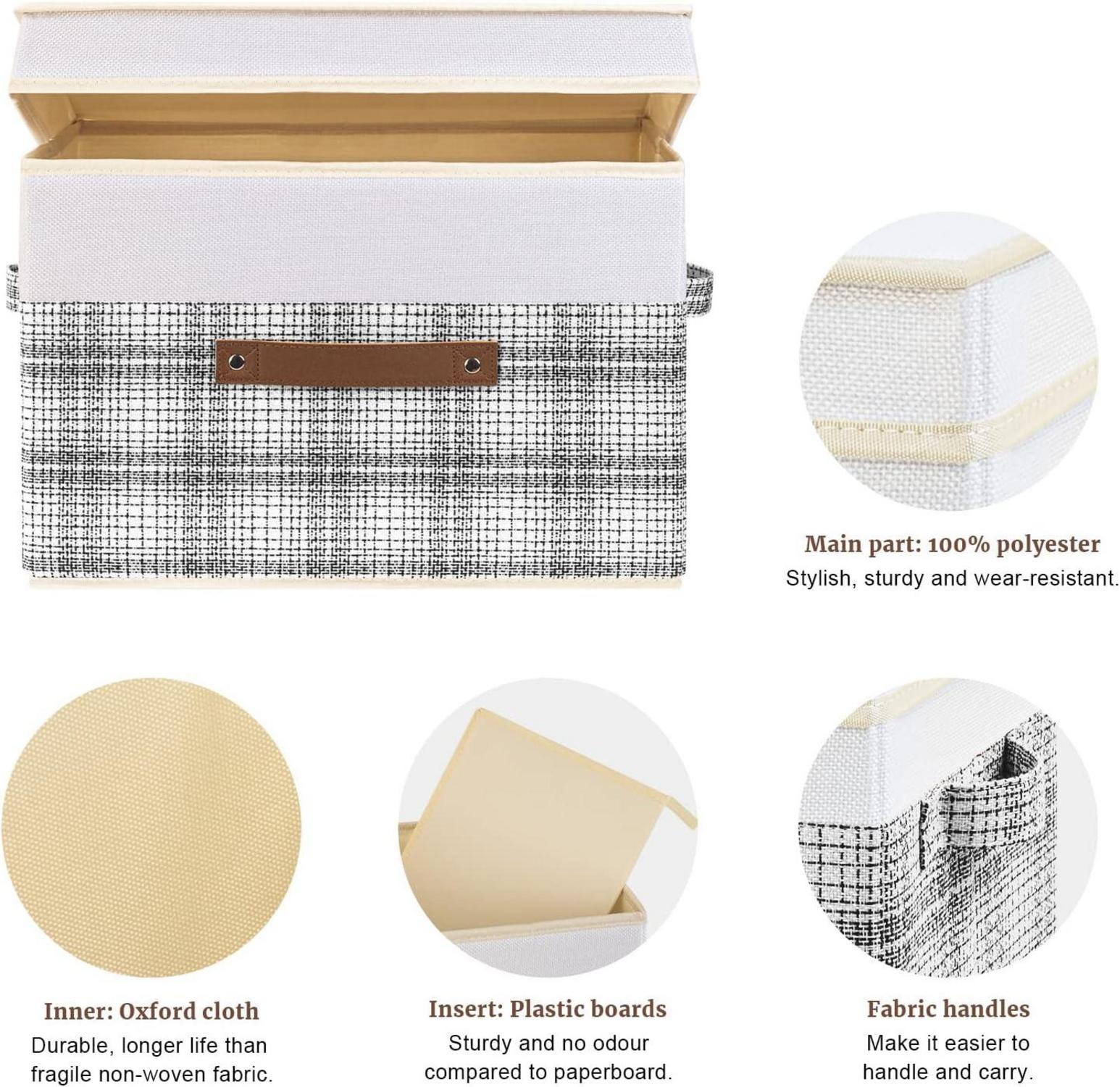 Faltbare Aufbewahrungsboxen mit Deckel Patchwork-Design 3er Set