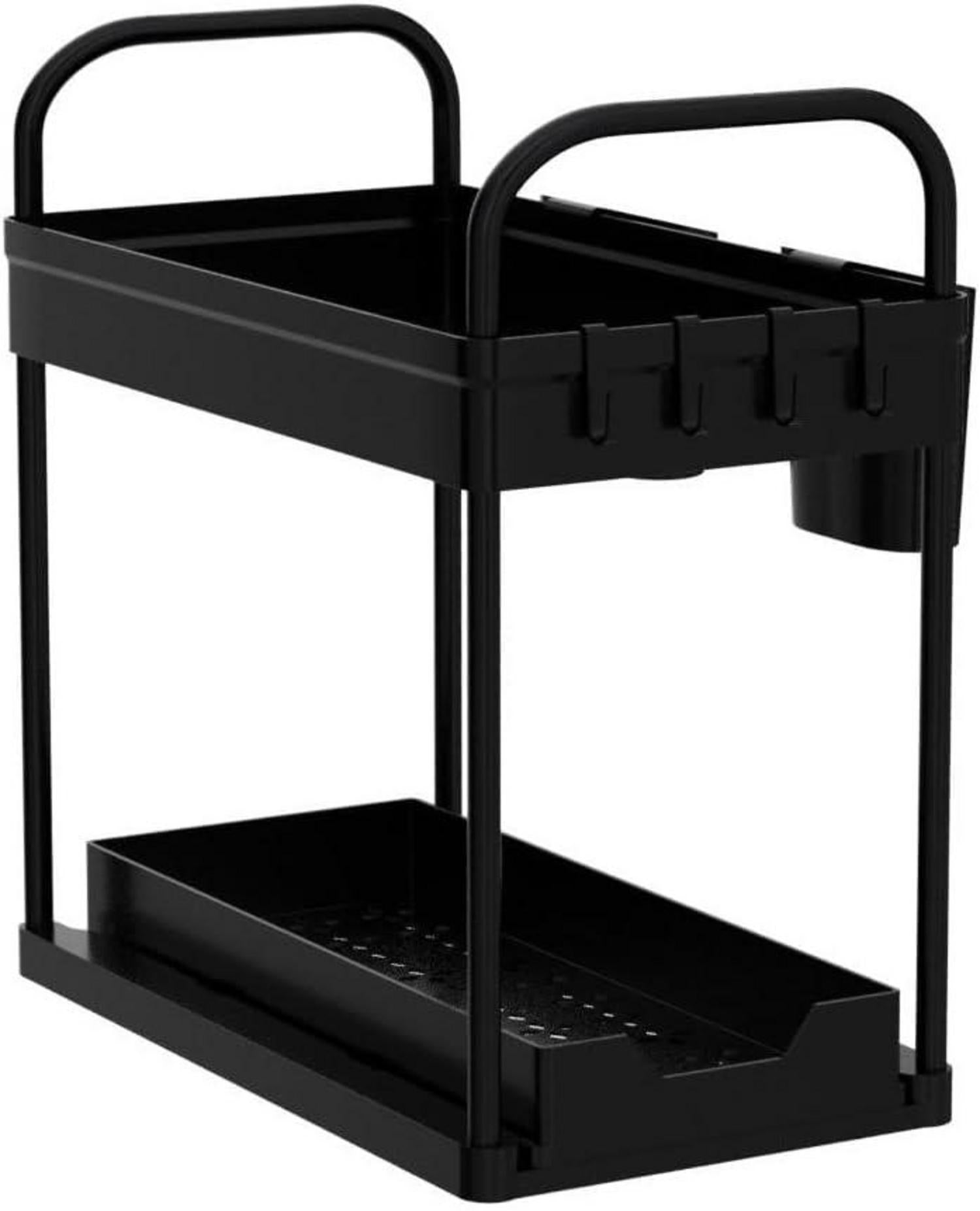 Küchen Organizer 2 Etagen mit Haken Tassen Spülschrank Bad Haushalt Wohnen 2er Pack