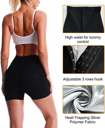 Damen Saunahose zum Abnehmen Hohe Taille Leggings Schwitzhose XXL-3XL