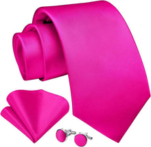 Einfarbige Seidenkrawatte Hochzeit Set mit Einstecktuch
