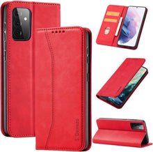 Samsung Galaxy A72 Hülle PU Leder Magnet Ständer Kartenfach Rot