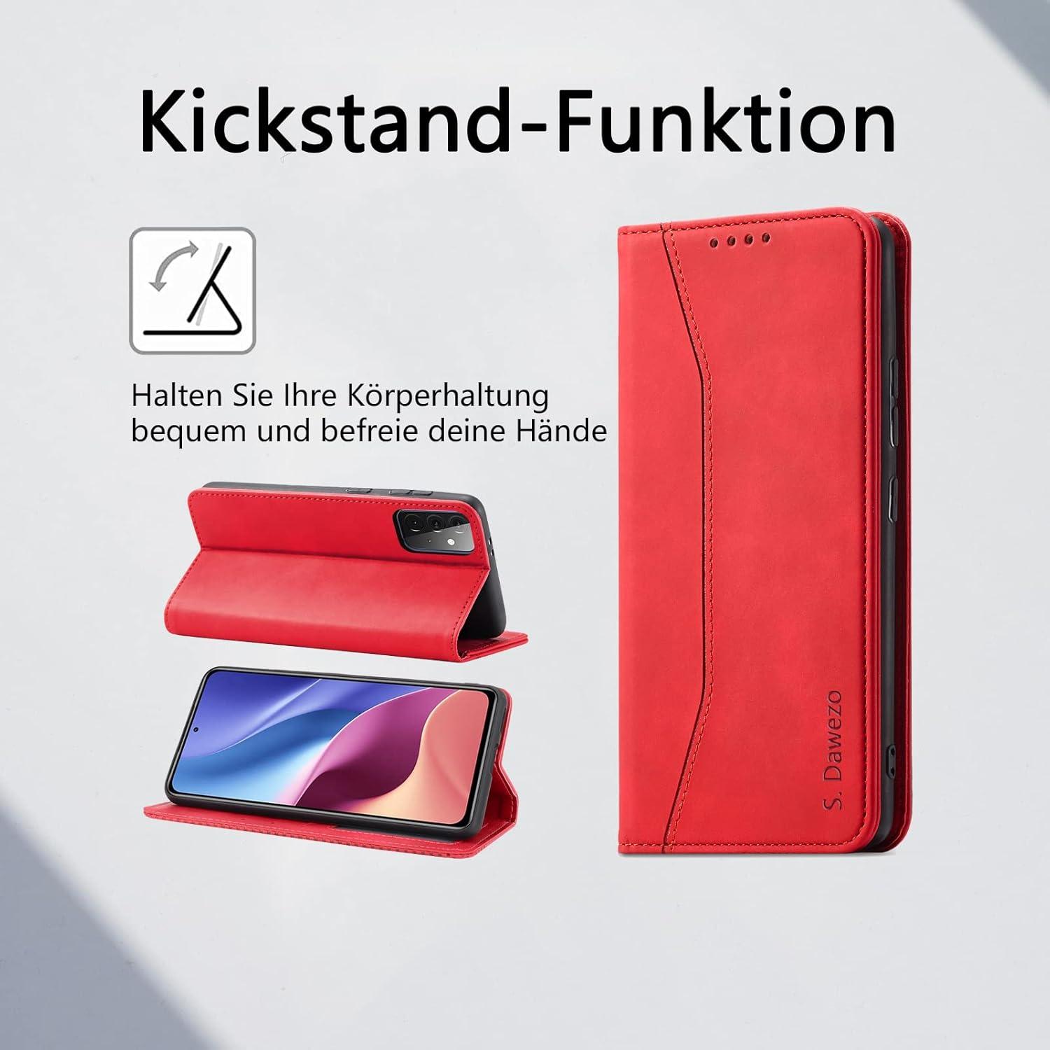 Handyhülle Samsung Galaxy A72 Premium Leder magnetisch Standfunktion