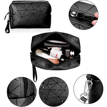 Kosmetiktasche Set Schwarz 3 Stück Doppellagig