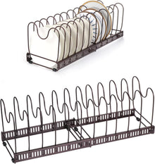 Erweiterbarer Pfannen- und Deckel-Organizer 12 Teiler Rot