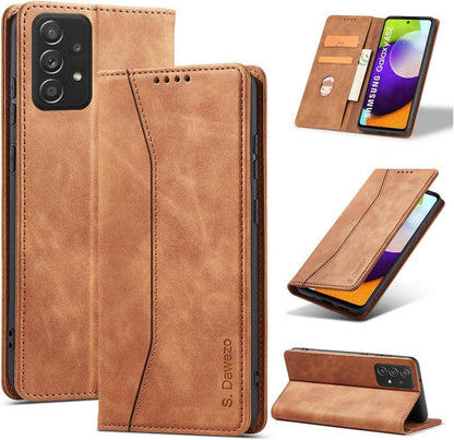 Samsung Galaxy A52 Hülle: Premium Leder Handyhülle mit Standfunktion