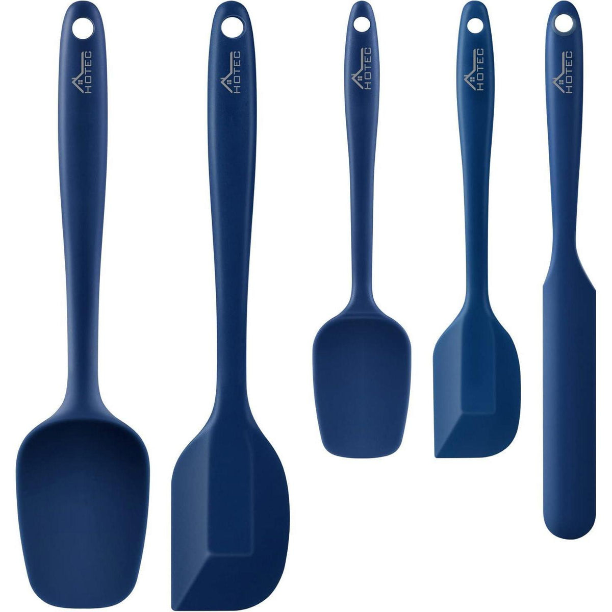 Silikon Spatel Set 5-teilig, Hitzebeständig, Lebensmittelqualität, Blau