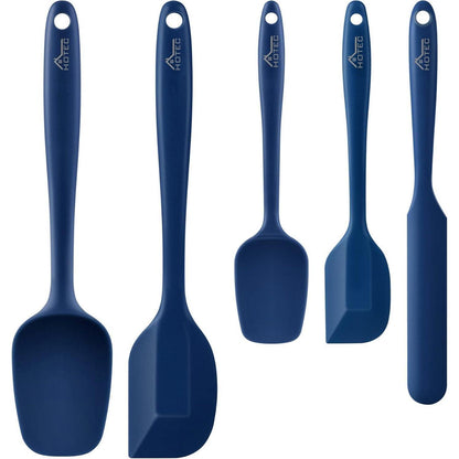 Silikon Spatel Set 5-teilig, Hitzebeständig, Lebensmittelqualität, Blau