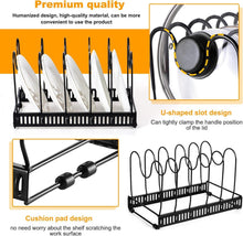 Erweiterbarer Pfannen- und Deckel Organizer Schwarz 12