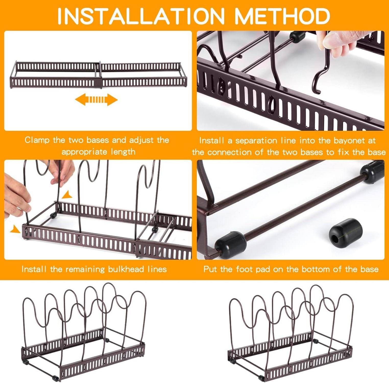 TsunNee Pfannen- und Deckel-Organizer 10 Teiler Rot Bronze