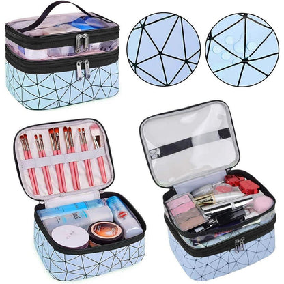 Kosmetiktaschen Set 3er Blau Transparent Unisex