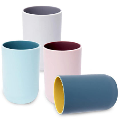 4er Set Wiederverwendbare Zahnputzbecher Kunststoff 330ml