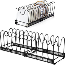 Pfannen- und Deckel-Organizer mit erweiterbarem Design, Schwarz