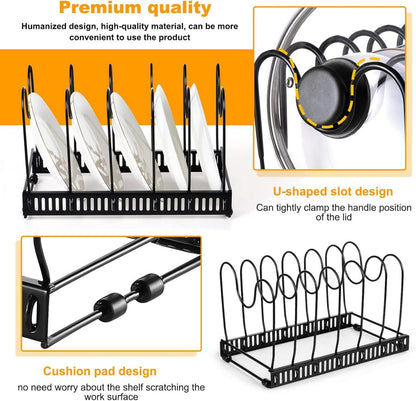 Pfannen- und Deckel-Organizer, Schwarz, 13 Teiler