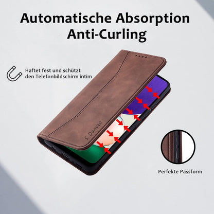 Leder Hülle Samsung Galaxy A52 5G Kartenfach Ständer Brieftasche - Kaffee