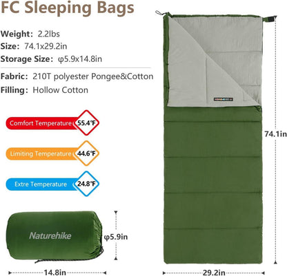 Leichter Naturehike 3-Jahreszeiten Schlafsack 210T Polyester