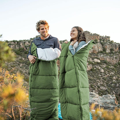 Leichter Schlafsack 3 Jahreszeiten für Outdoor Camping - Grün