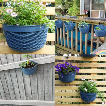 Hängende Pflanzgefäße Kunststoff 2er Set Blumenampel Blumentopf für Balkon