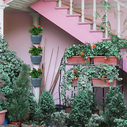Hängende Pflanzgefäße Kunststoff 2er Set Blumenampel Blumentopf für Balkon