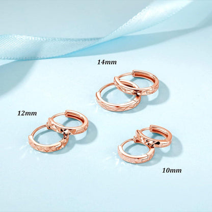 925 Sterling Silber Creolen Ohrringe Set 3 Paare 10 12 14mm Rose Gold