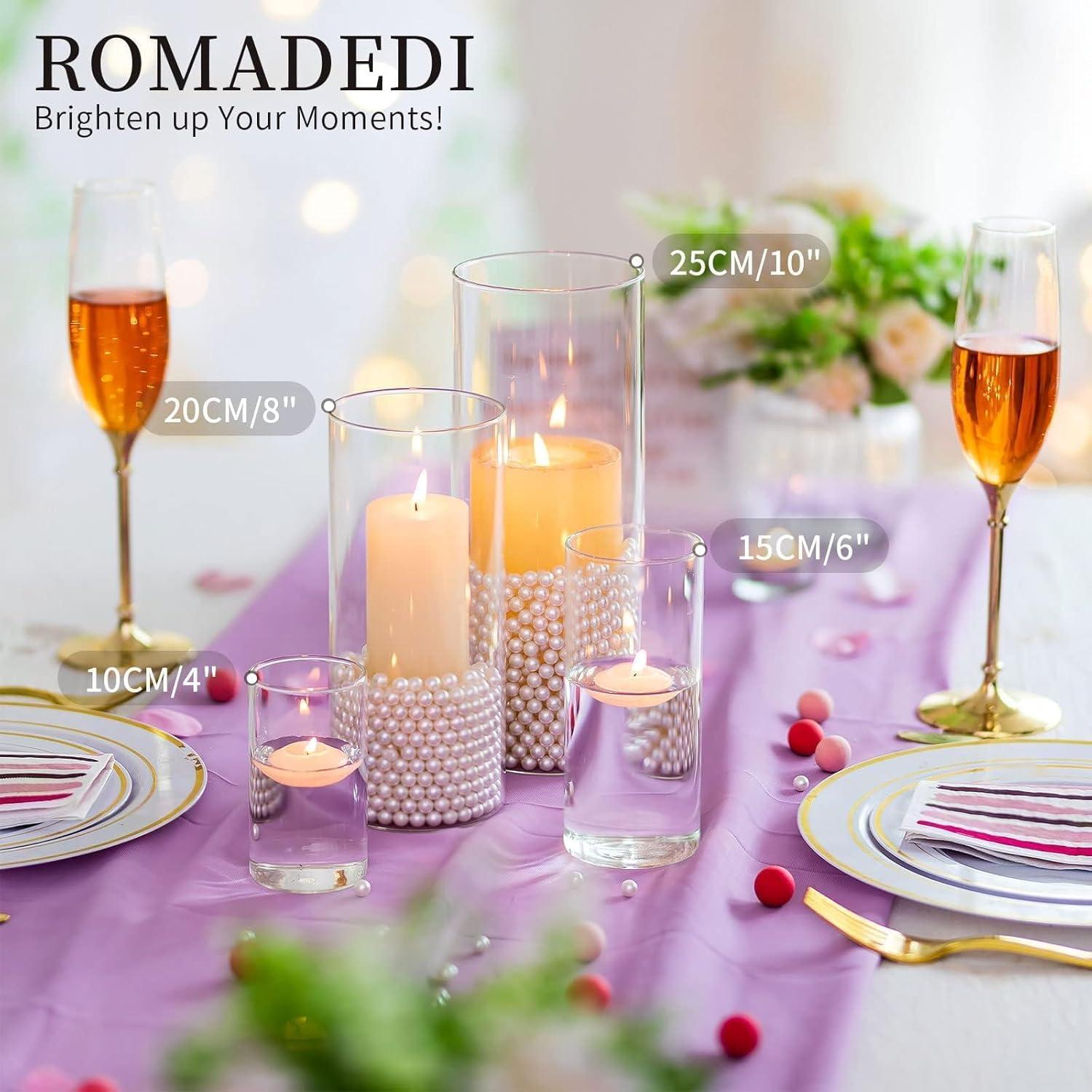 3er Set Windlichter Kerzenhalter Glaszylinder für Hochzeit Party