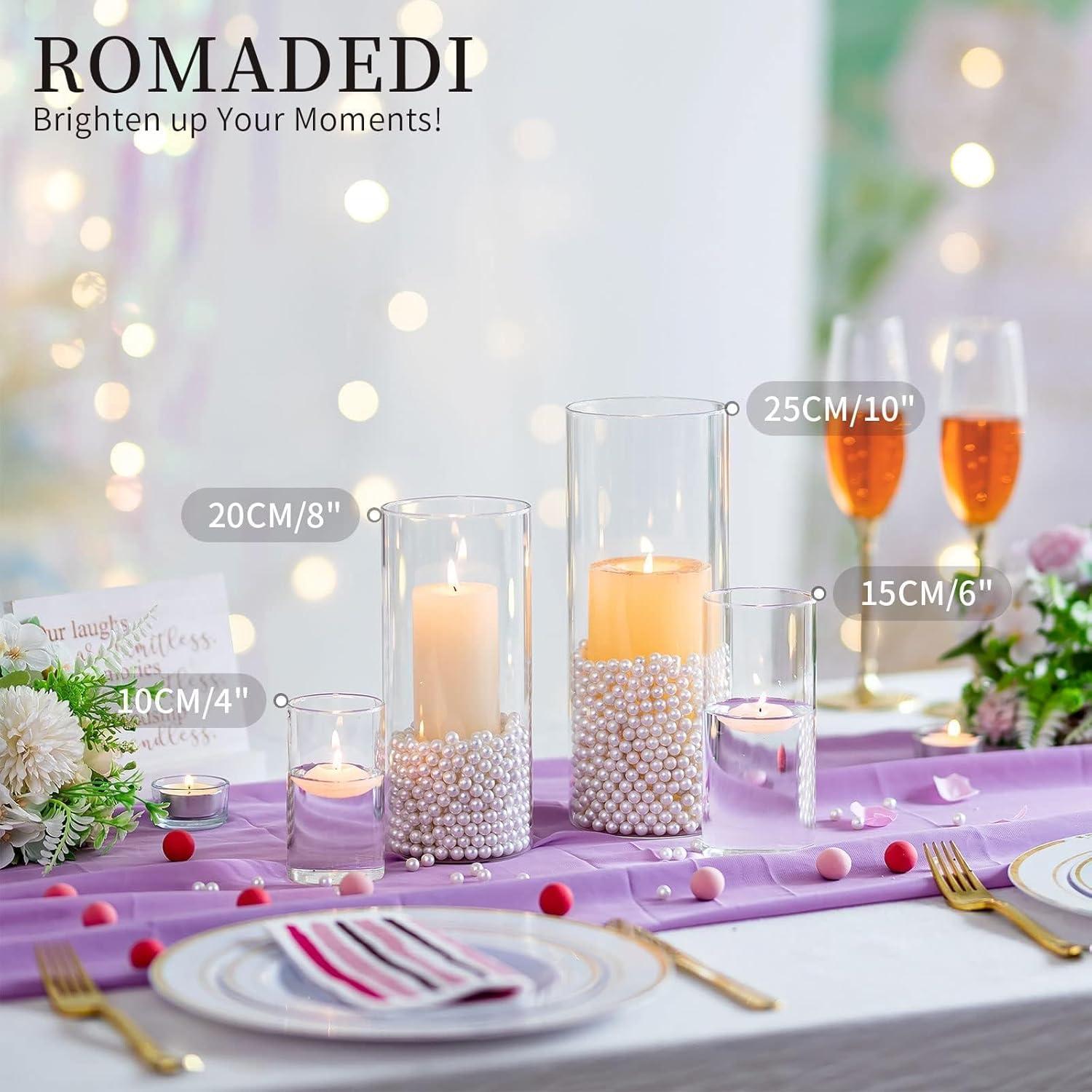 3er Set Windlichter Glas Kerzenhalter Kerzenständer 10/15/20cm